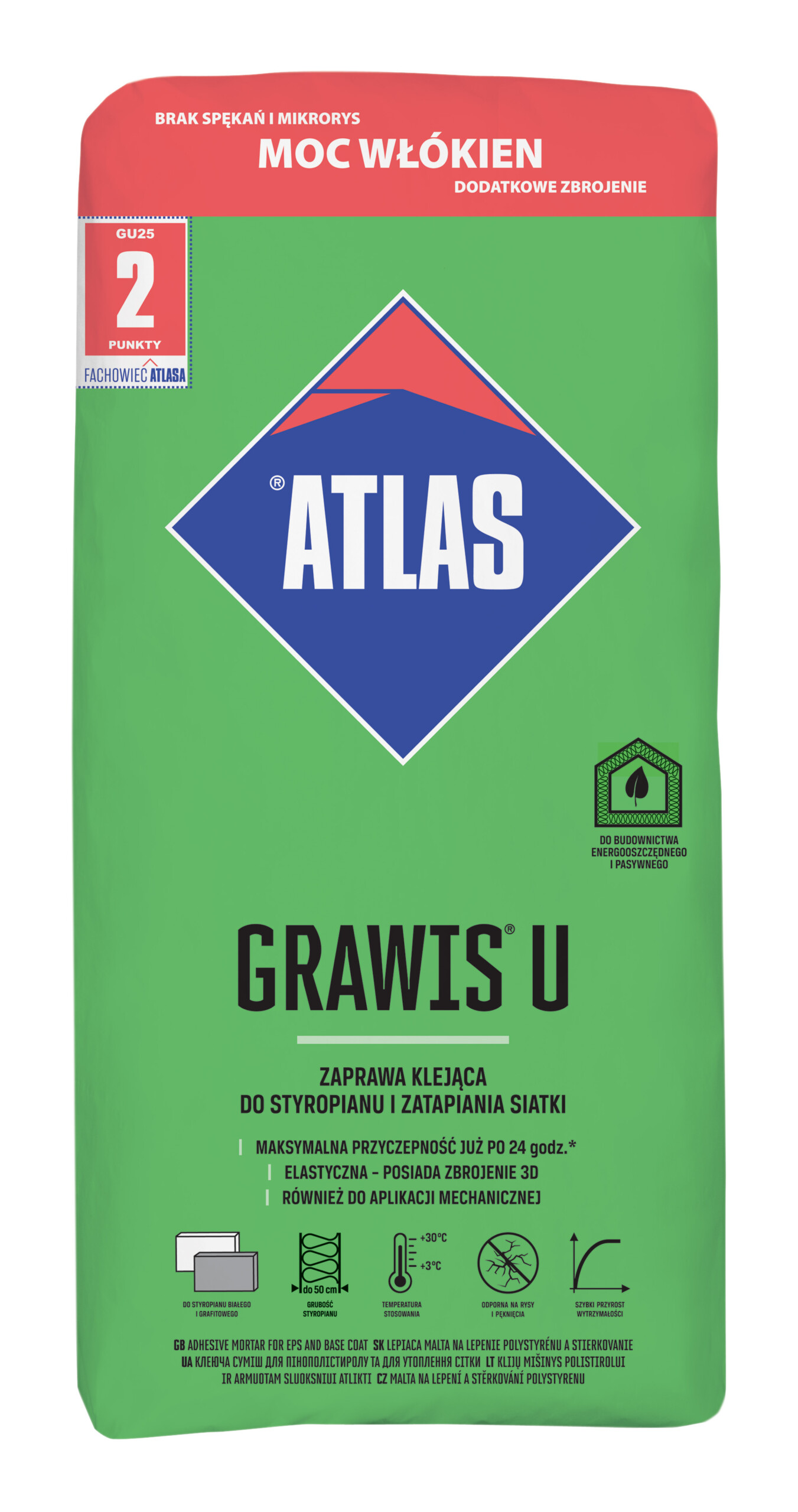 ATLAS GRAWIS U 25KG klej do siatki z włóknem