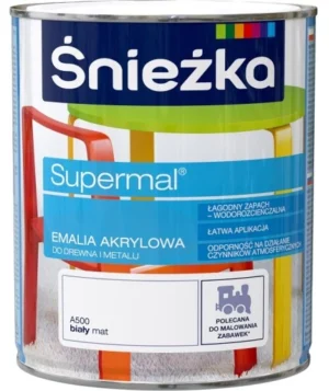 SUPERMAL AKRYL BIAŁY MAT 0,8L