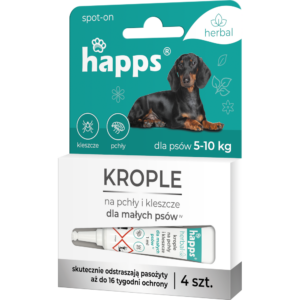 HAPPS Herbal - krople na pchły i kleszcze dla małych psów 5 - 10kg