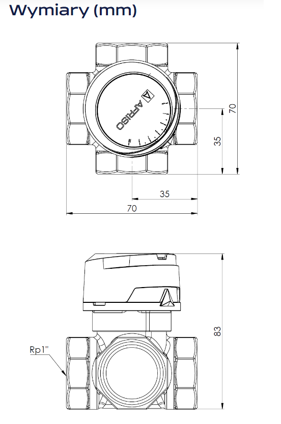 ZAWÓR 4-DROG. 25 (1") GW AFRISO ARV484 ProClick - obrazek 3