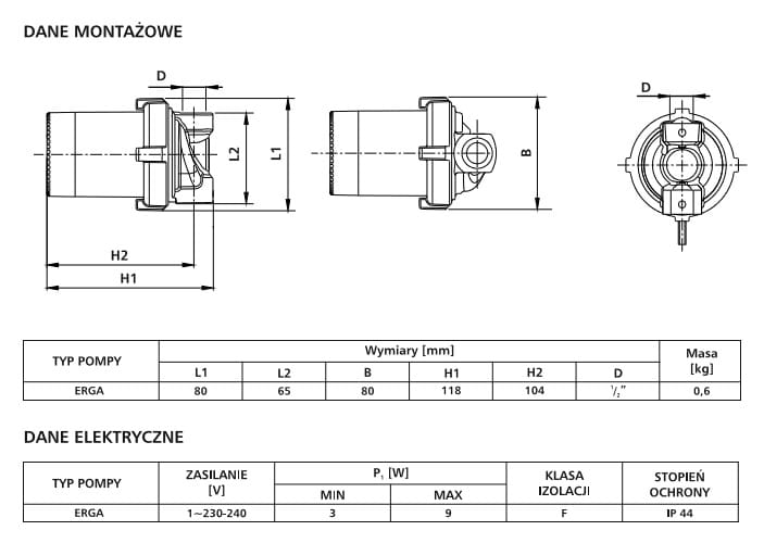 POMPA LFP ERGA CP15 (do CWU) CYRKULACYJNA - obrazek 2
