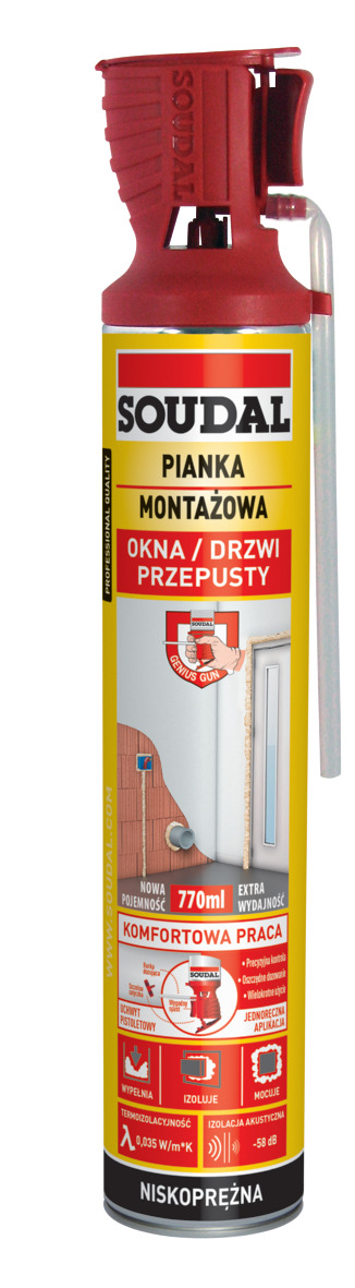 SOUDAL-PIANA NISKOPR. WĘŻYK. GENIUS GUN 770/750ml