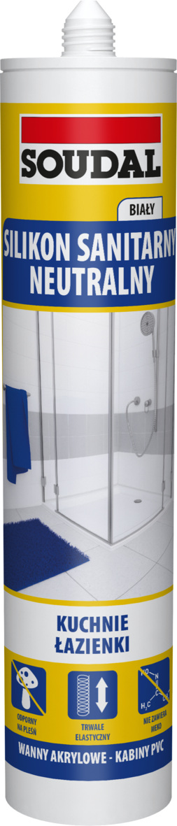 SILIKON SANITARNY NEUTRAL. BIAŁY SOUDAL 280ml