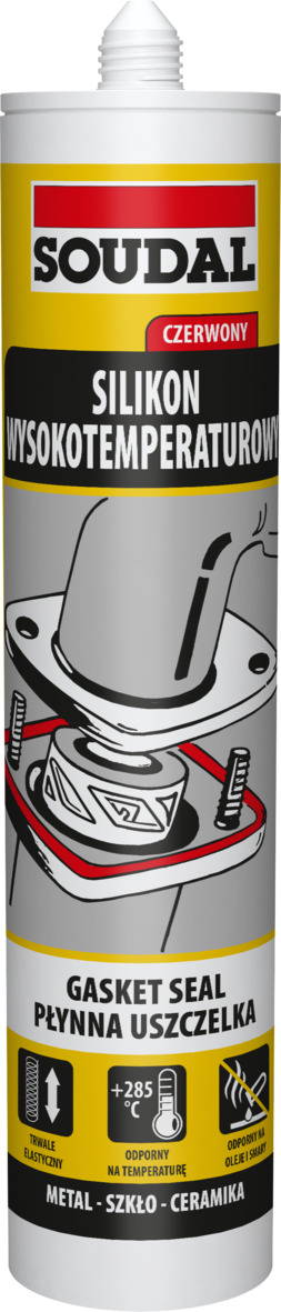 SOUDAL-SILIKON WYSOKOT. GASKETSEAL CZERW.280ml