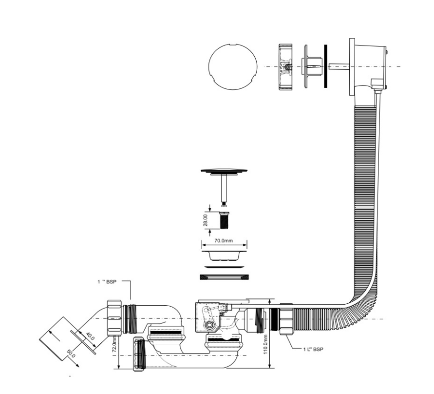 SYFON WANNOWY (KEL723152) AUTOMAT KELLER - obrazek 2
