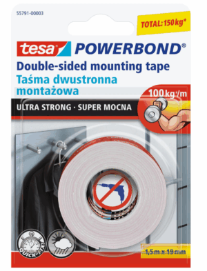 TESA TAŚMA DWUSTR. MONTAŻ. 1,5m*19mm