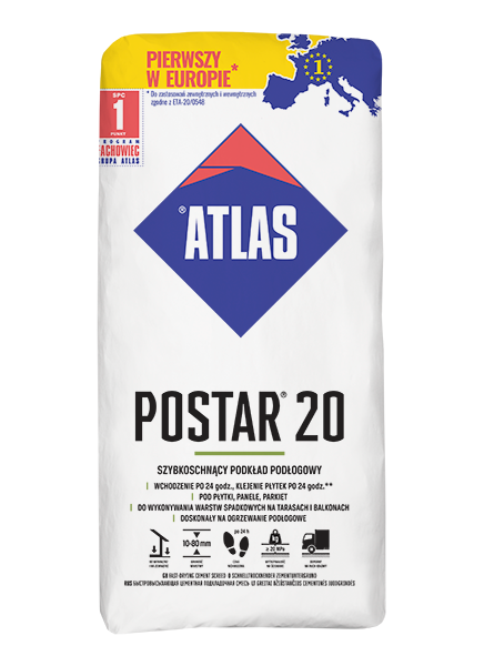 ATLAS POSTAR 20 25KG POSADZKA CEM. 10-80mm
