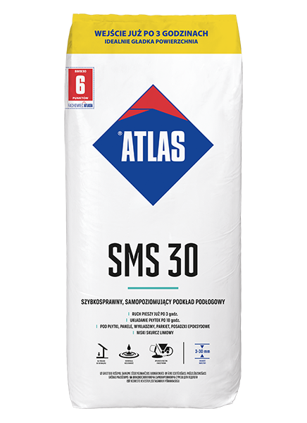 ATLAS SMS 30 25KG POSADZKA SAMOP. 3-30mm SZYBKOWIĄŻ.