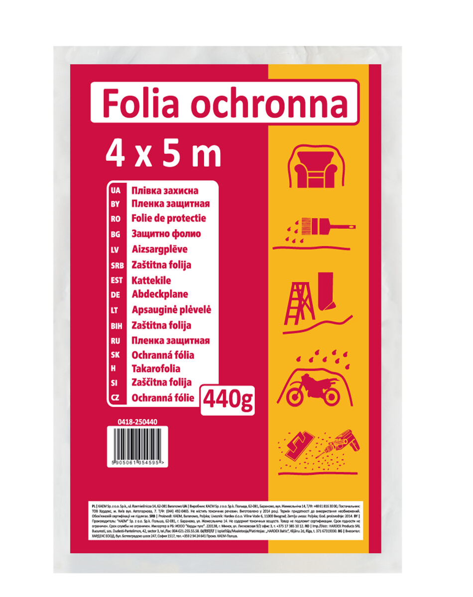 FOLIA MALAR. 4x5M OCHR. 440g ŚREDNIA
