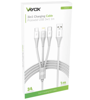 KABEL USB BX12315  3w1 (MICRO USB USB-C)