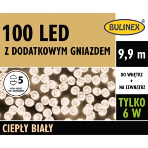 LAMPKI CHOINK. LED L-100 CIEPŁY BIAŁY 9,9M (31084) BULINEX