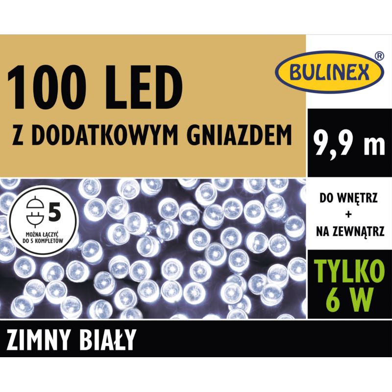 LAMPKI CHOINK. LED. L-100 BIAŁY 9,9M (31022) BULINEX