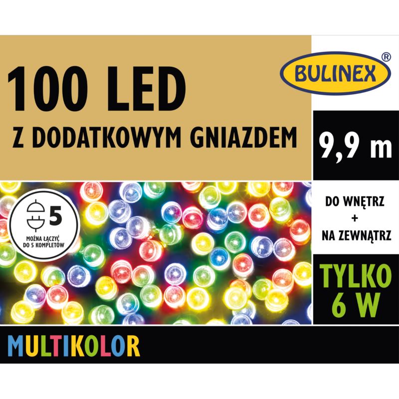 LAMPKI CHOINK. LED L-100 MULTIKOL. 9,9M (31015) BULINEX