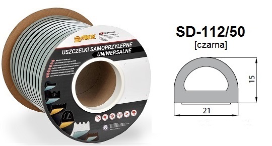 USZCZELKA SAMOPRZ. CZARNA (21*15) SD-112 mb