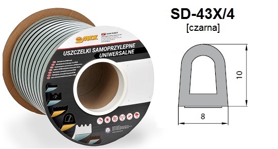 USZCZELKA SAMOPRZ. CZARNA (8*10) mb DGP SD-43X