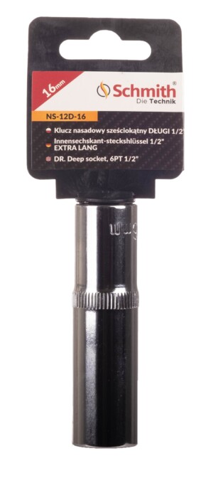 Klucz nasadowy sześciokątny długi 1/2" 16 mm