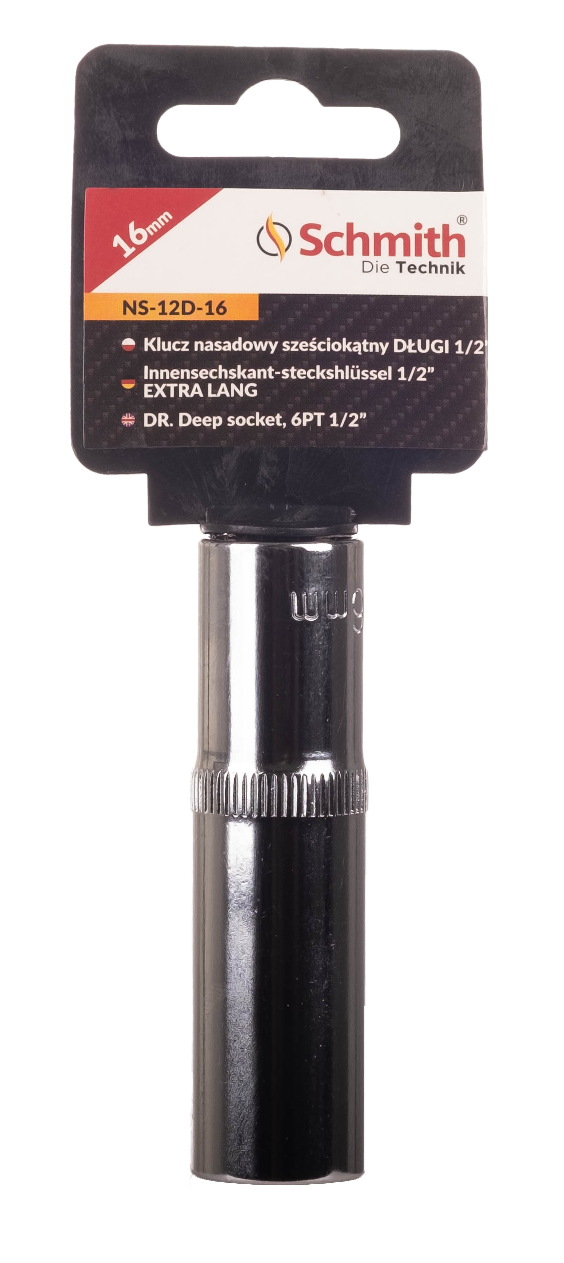 Klucz nasadowy sześciokątny długi 1/2" 16 mm