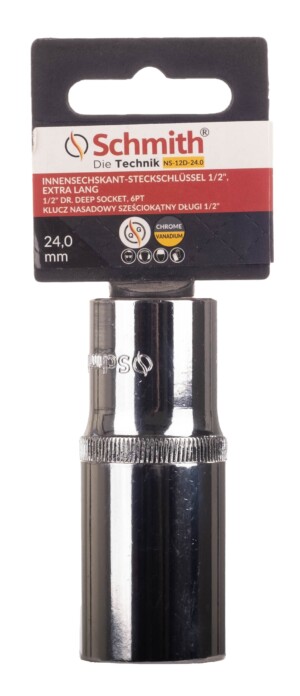 Klucz nasadowy sześciokątny długi 1/2" 24 mm