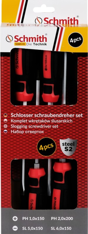 Komplet wkrętaków ślusarskich ze śrubą 4 szt