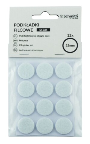 Podkładki filcowe okrągłe białe