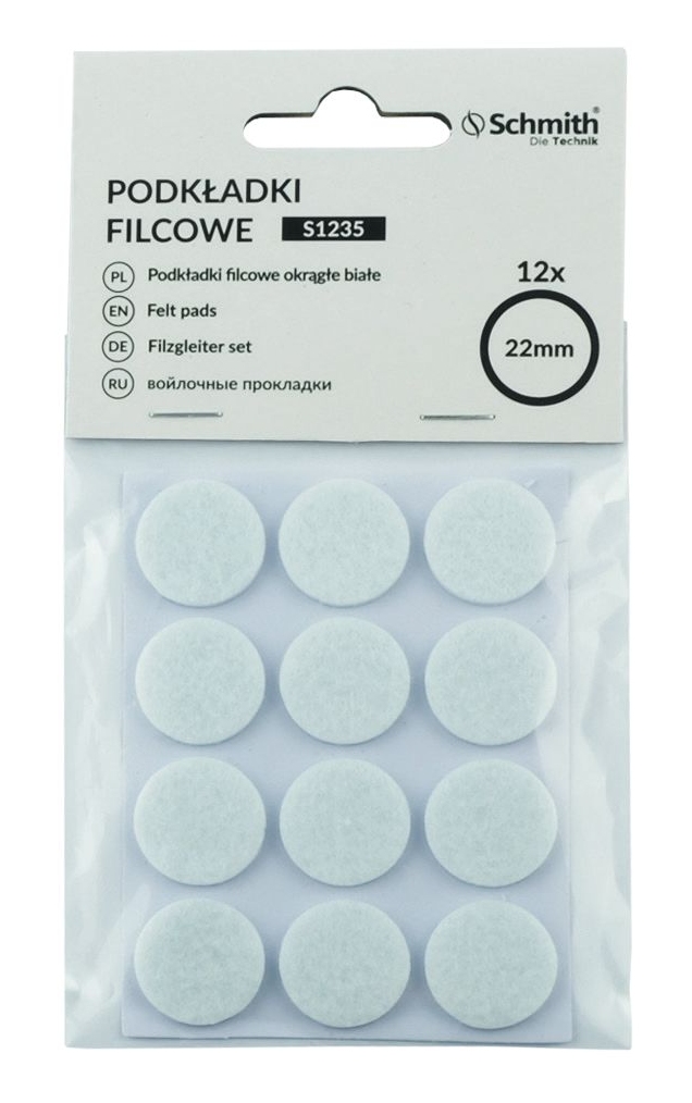 Podkładki filcowe okrągłe białe