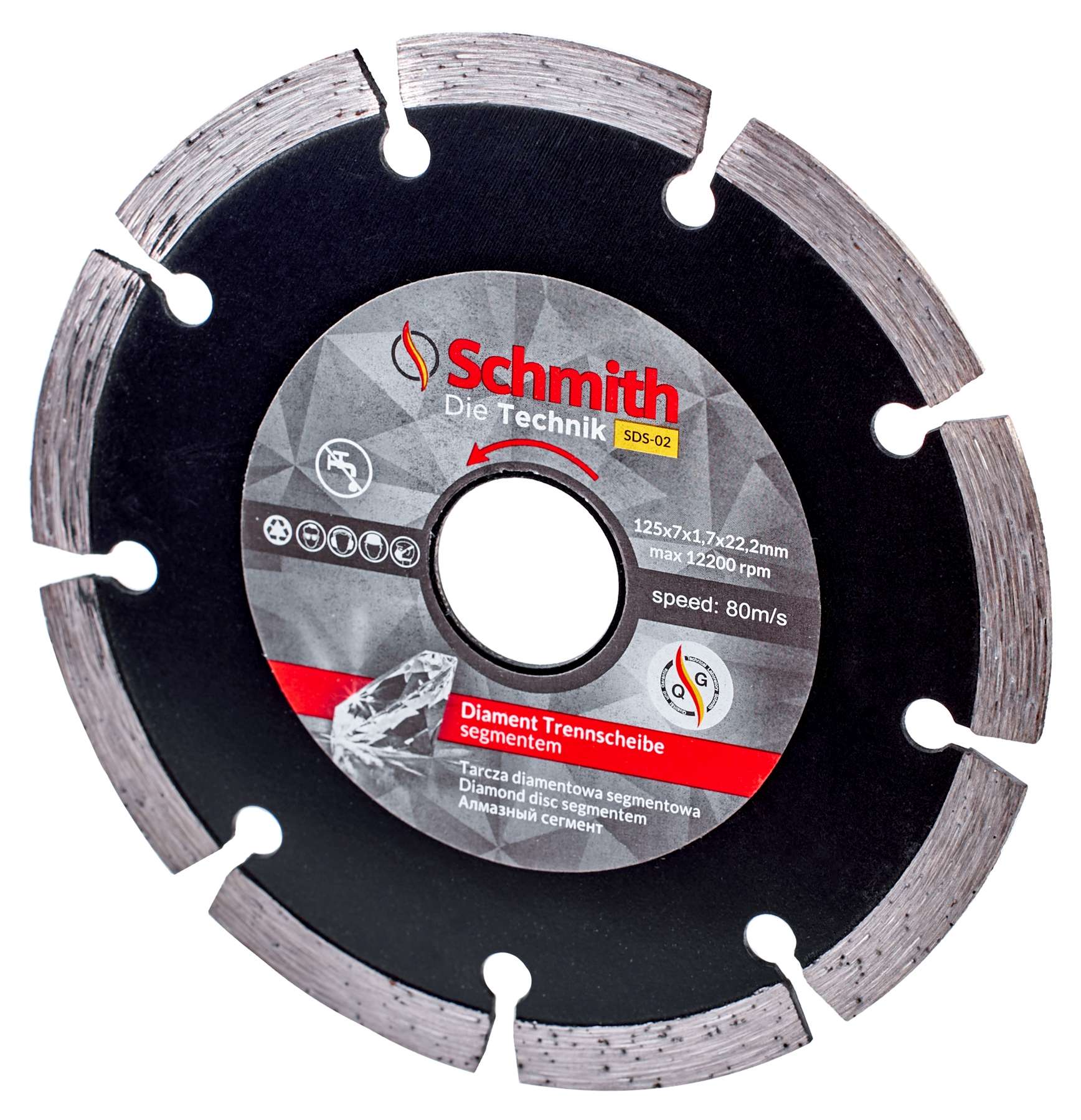 Tarcza diamentowa segmentowa 125x22,2x1,7
