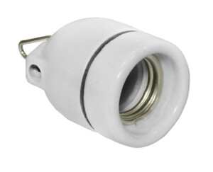 OPRAWKA PORCELANOWA E27 Z ZAWIESZKĄ