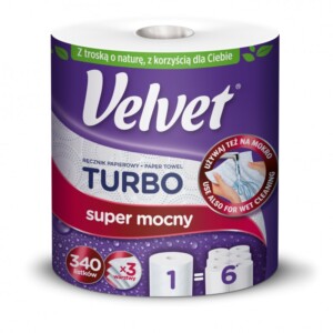 RĘCZNIK PAP. VELVET TURBO 1szt 3-WAR. (340LIST.)