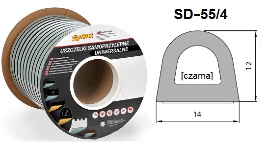 USZCZELKA SAMOPRZ. CZARNA (14*12) mb DGP SD-55/4-0
