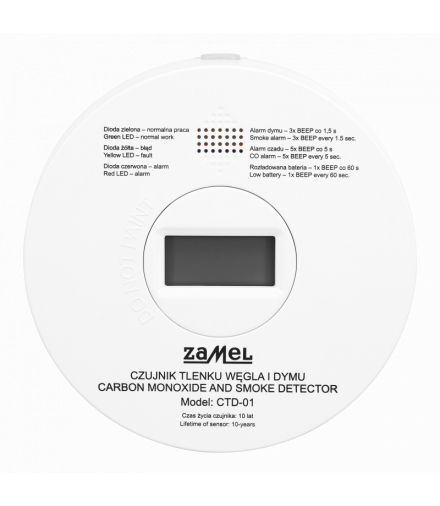 CZUJNIK CZADU i DYMU CTD-01