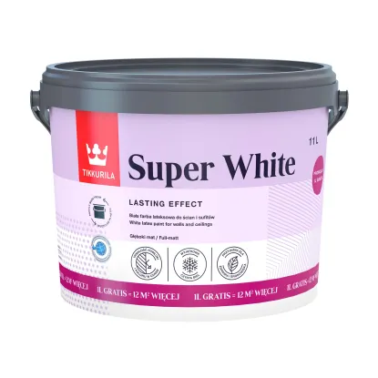 TIKKURILA SUPER WHITE 10L Emulsja lateksowa