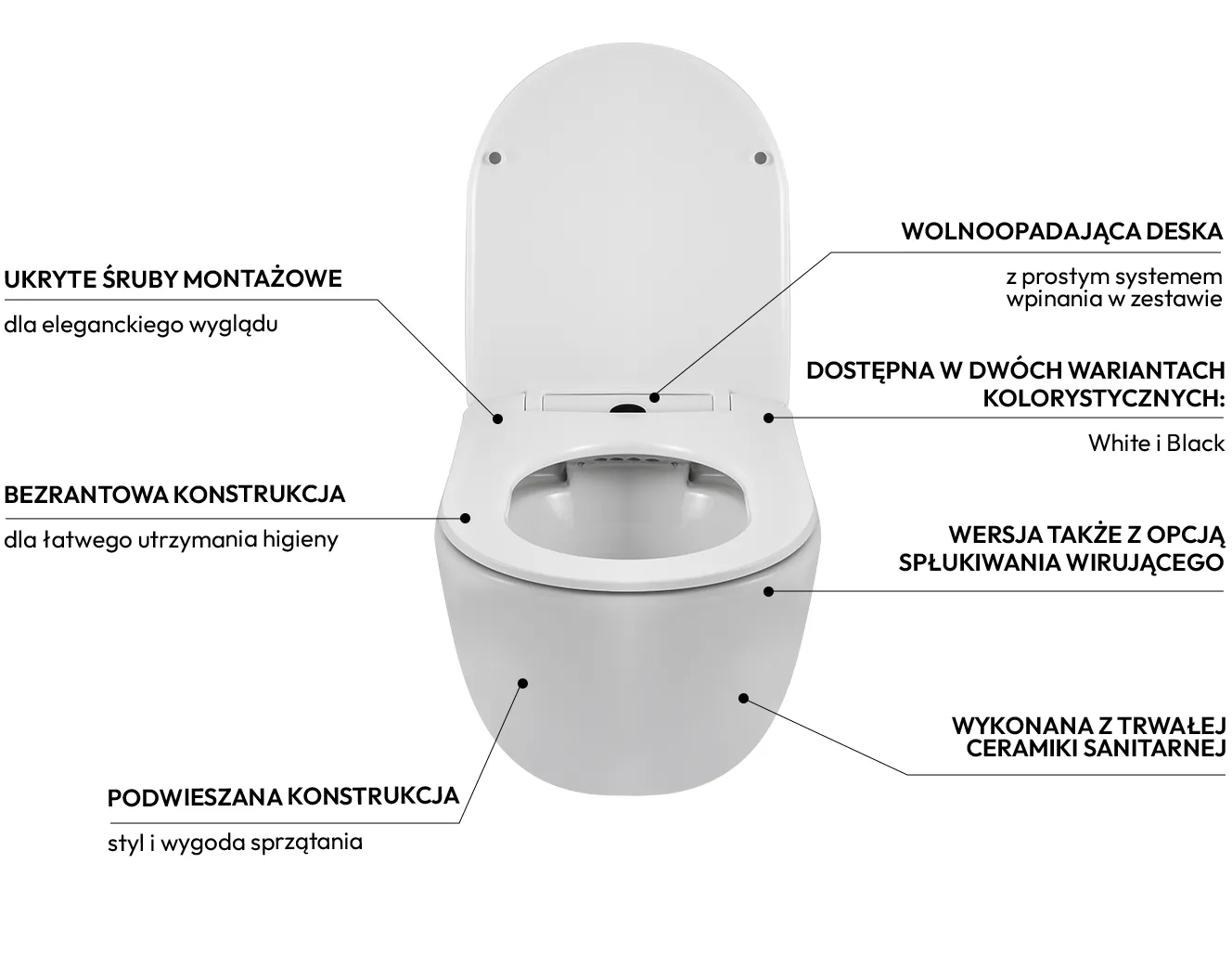 BALNEO Miska WC LUNA WHITE - obrazek 4