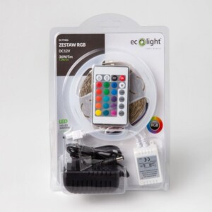 ZESTAW TAŚMA LED RGB 12V 5m +ZASILACZ +PILOT +STEROWNIK