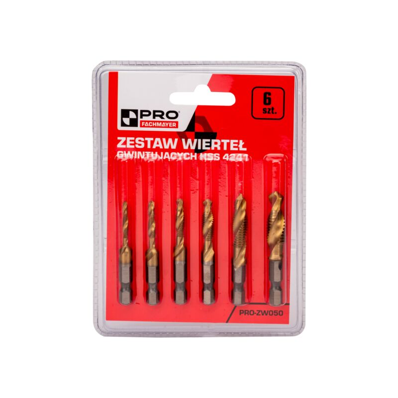 PRO-ZESTAW WIERTEŁ GWINTUJĄCYCH HSS. 3-10mm (6 SZT)