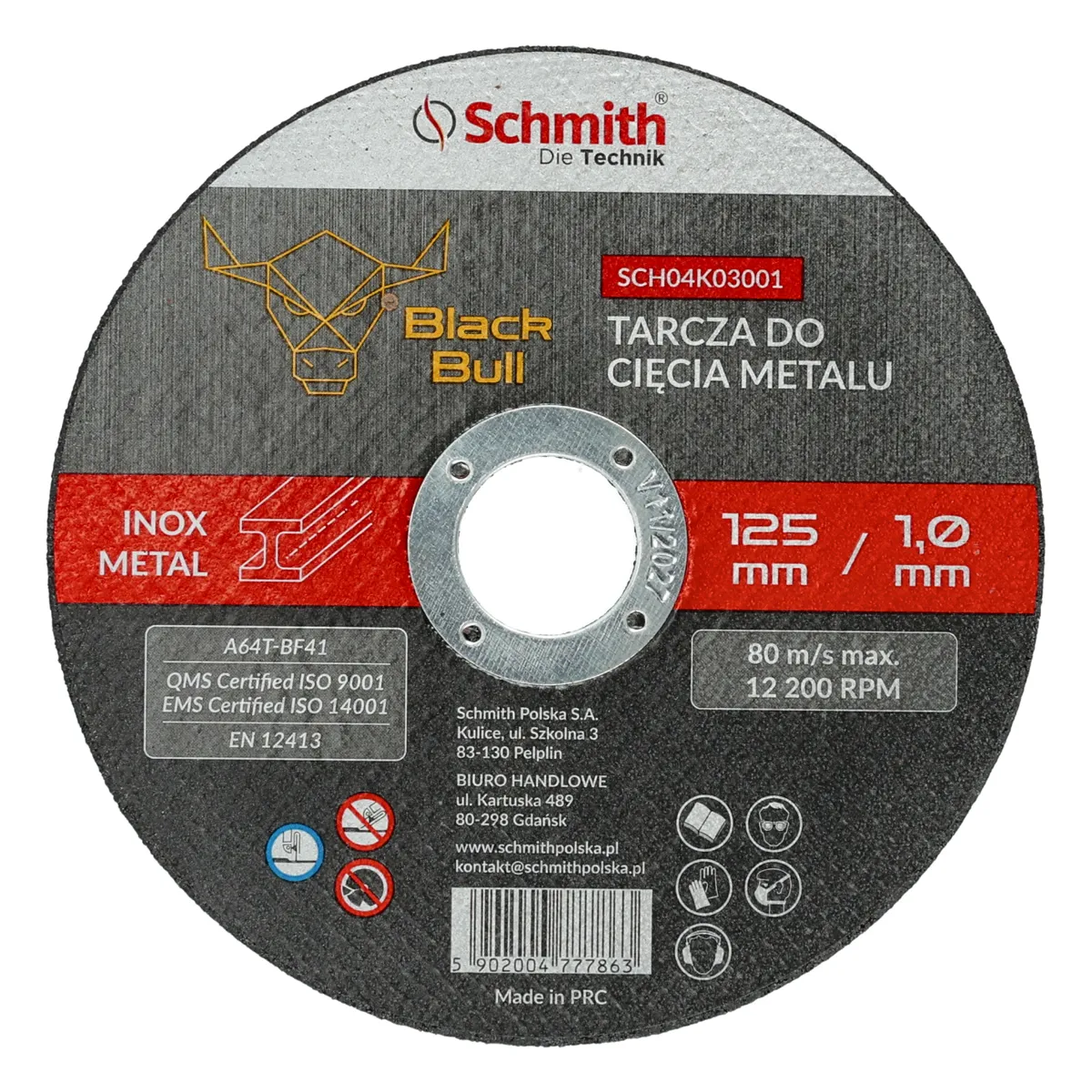 SCHMITH-TARCZ 125*1 METAL BlackBull 10szt/OP