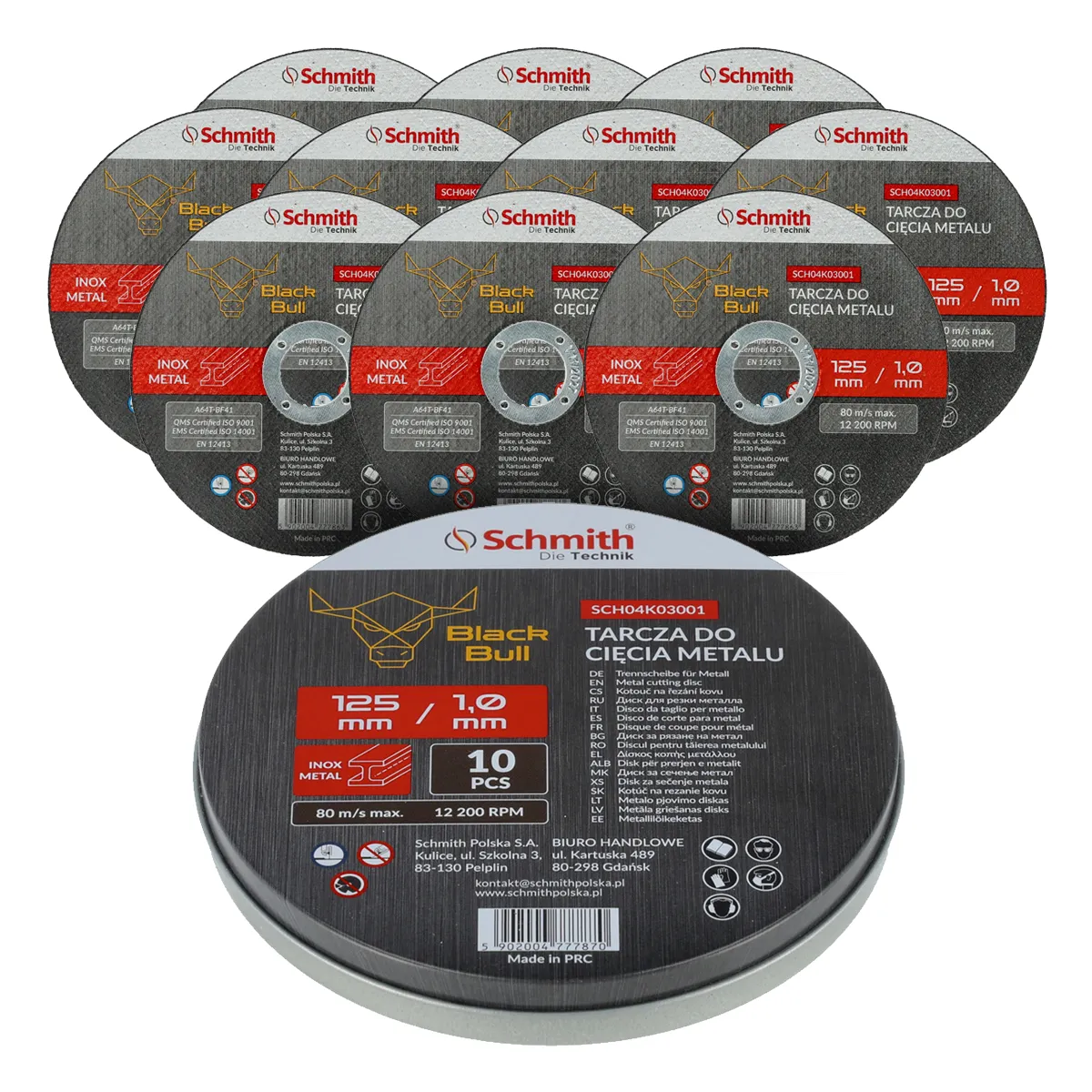 SCHMITH-TARCZ 125*1 METAL BlackBull 10szt/OP - obrazek 2