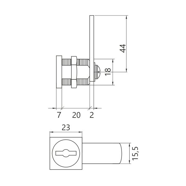 ZAMEK EURO-LOCKS 19,5/20mm PROSTY - obrazek 2